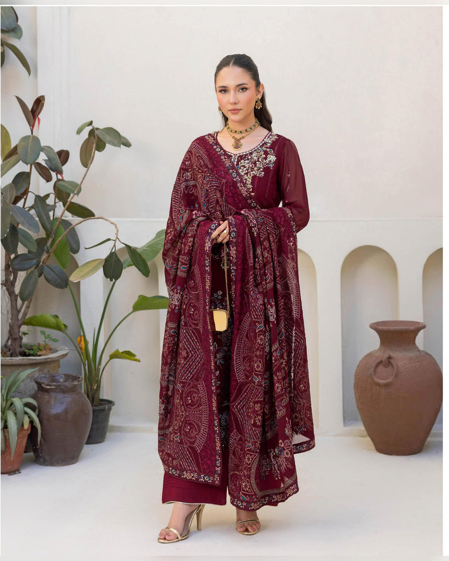 Dastan Chiffon Collection Vol. T-5 Luxury Embroidered 3 Piece Suit