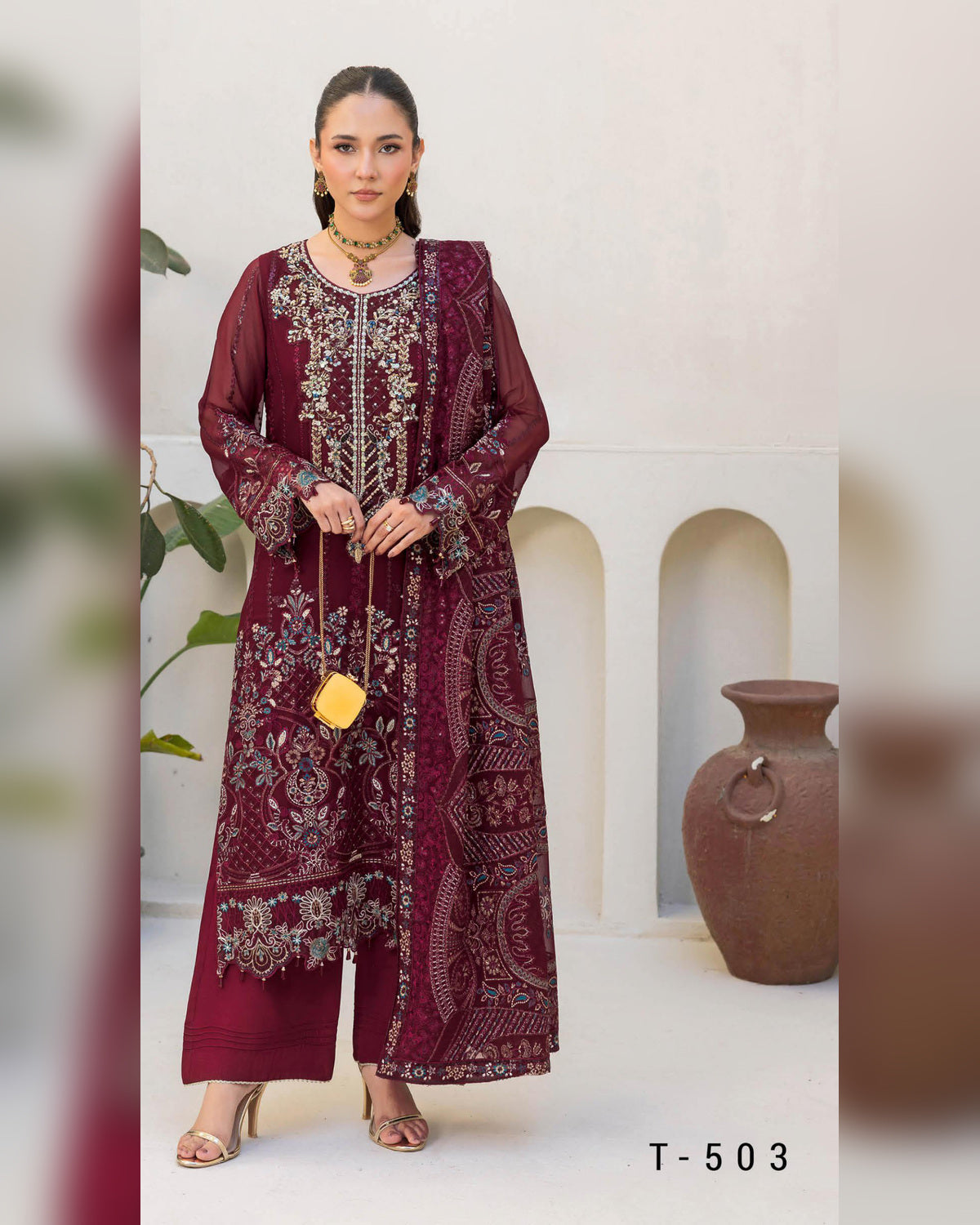 Dastan Chiffon Collection Vol. T-5 Luxury Embroidered 3 Piece Suit