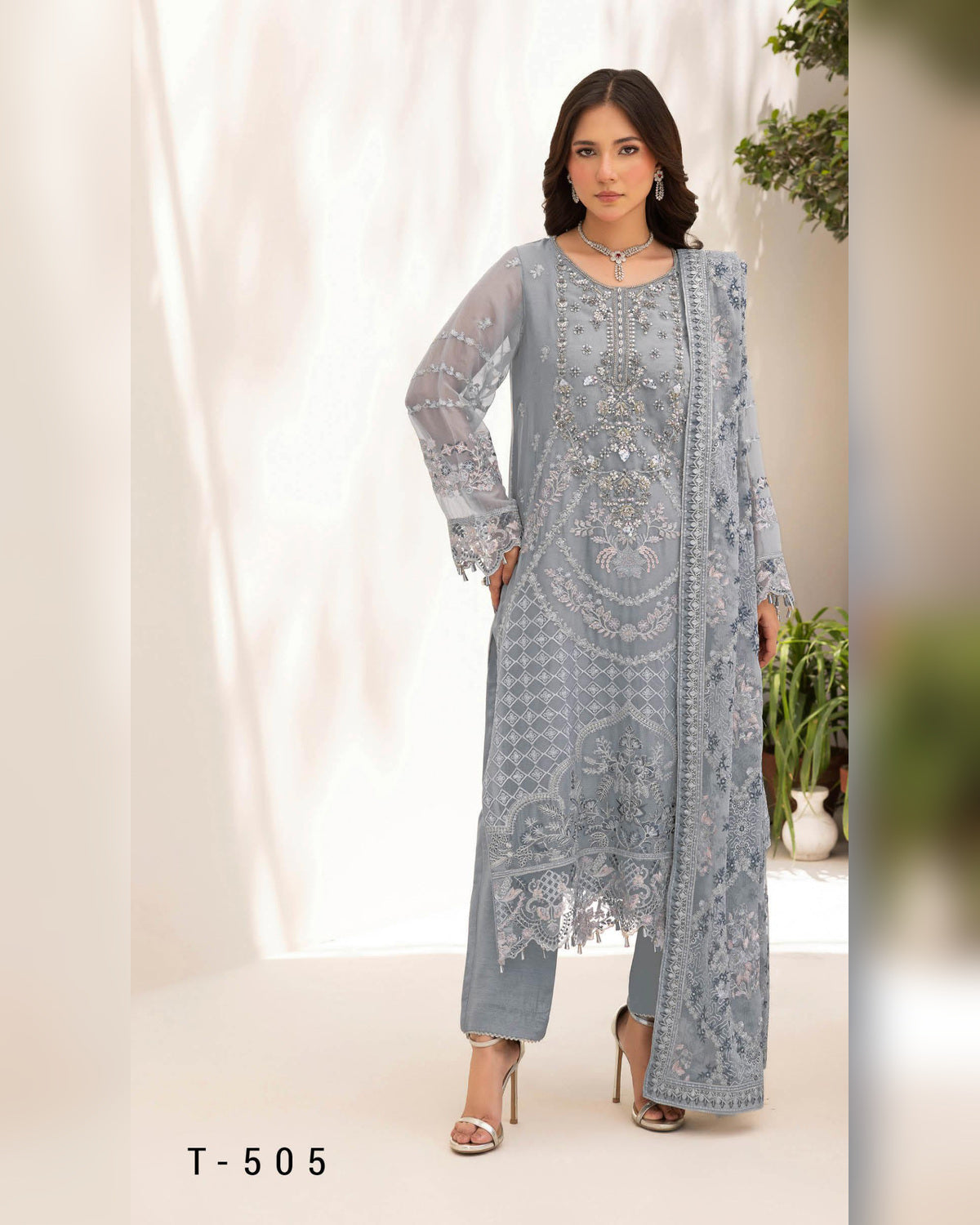 Dastan Chiffon Collection Vol. T-5 Luxury Embroidered 3 Piece Suit
