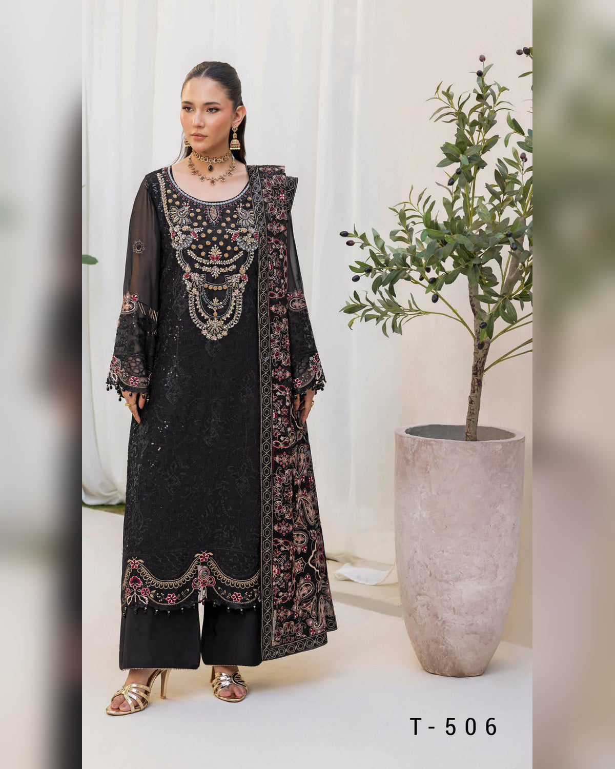 Dastan Chiffon Collection Vol. T-5 Luxury Embroidered 3 Piece Suit