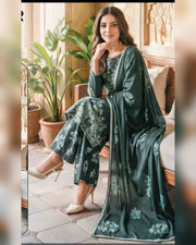 Limelight Paste Printed Khaddar 3 Piece Unstitched Suit with Textured Shawl – Winter Collection