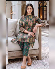 Limelight Printed Khaddar 2 Piece Unstitched Suit – Winter Collection