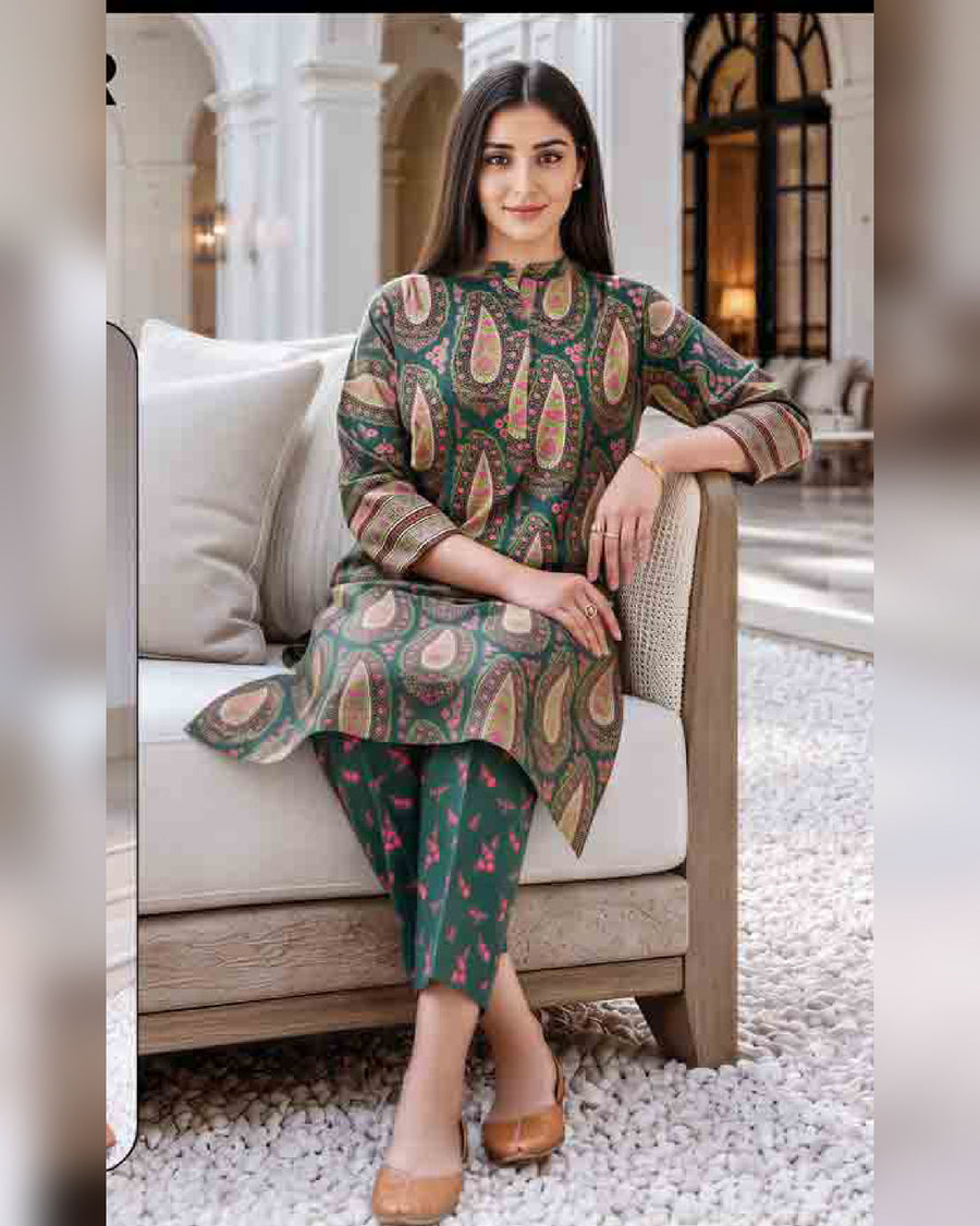 Limelight Printed Khaddar 2 Piece Unstitched Suit – Winter Collection