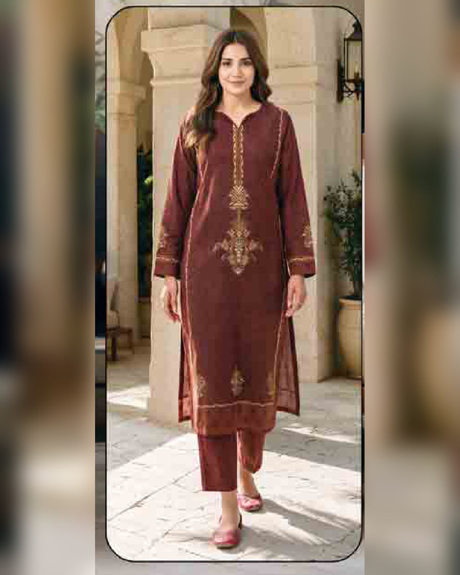 Limelight Printed Khaddar 2 Piece Unstitched Suit – Winter Collection