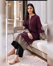 Limelight Premium Printed Khaddar Shirt – Unstitched Winter Collection