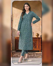 Limelight Premium Printed Khaddar Shirt – Unstitched Winter Collection