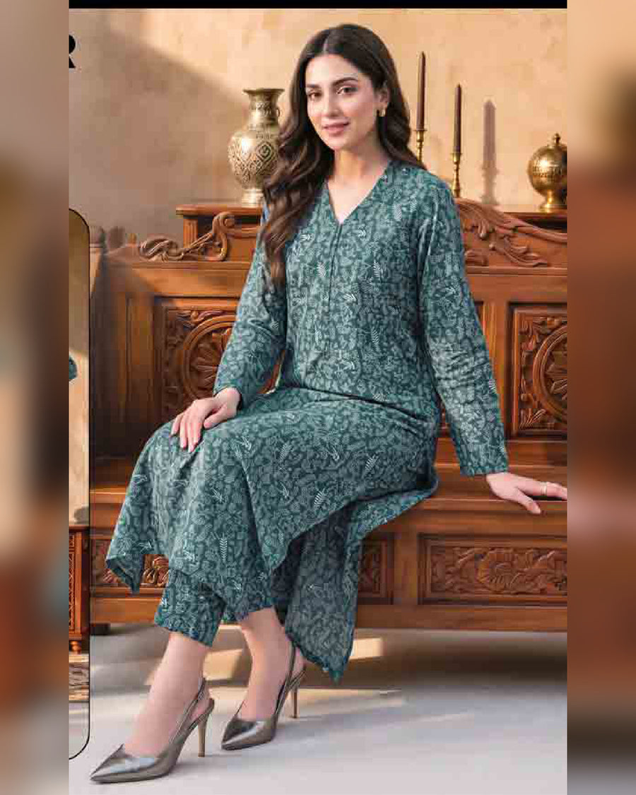 Limelight Premium Printed Khaddar Shirt – Unstitched Winter Collection