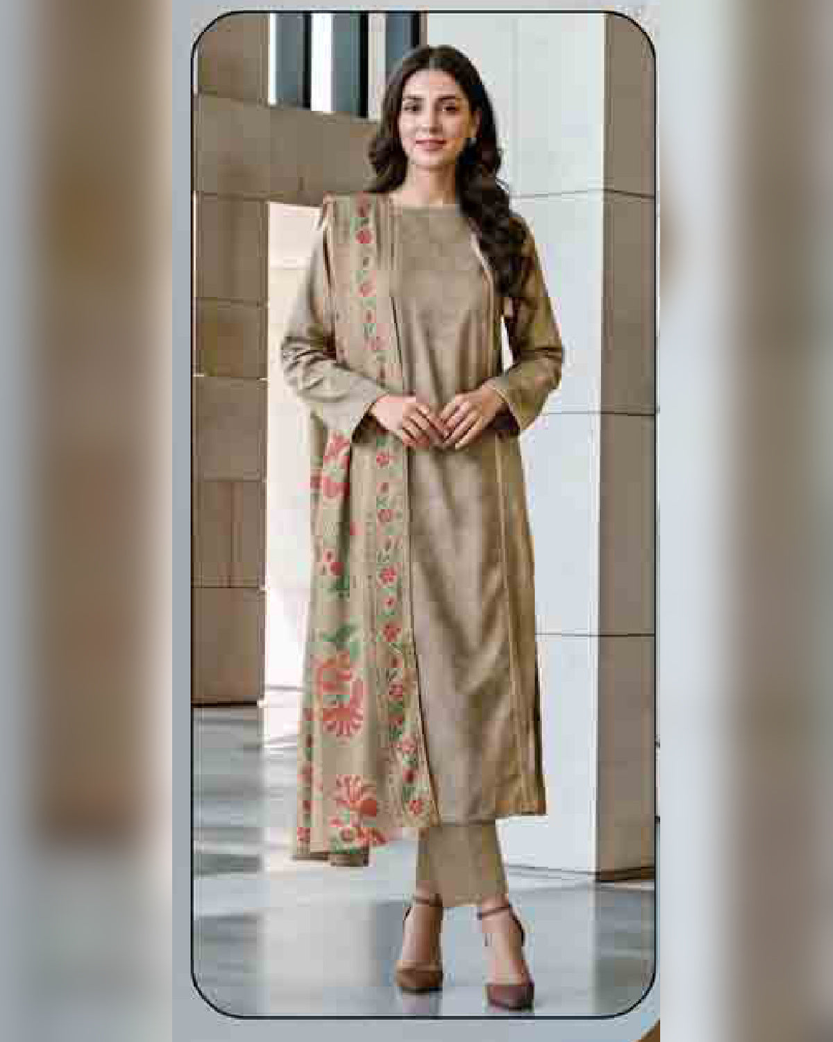 Limelight Printed Khaddar 2 Piece Unstitched Suit – Winter Collection