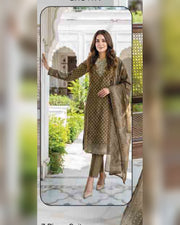 Limelight Paste Printed Khaddar 3 Piece Unstitched Suit with Textured Shawl – Winter Collection