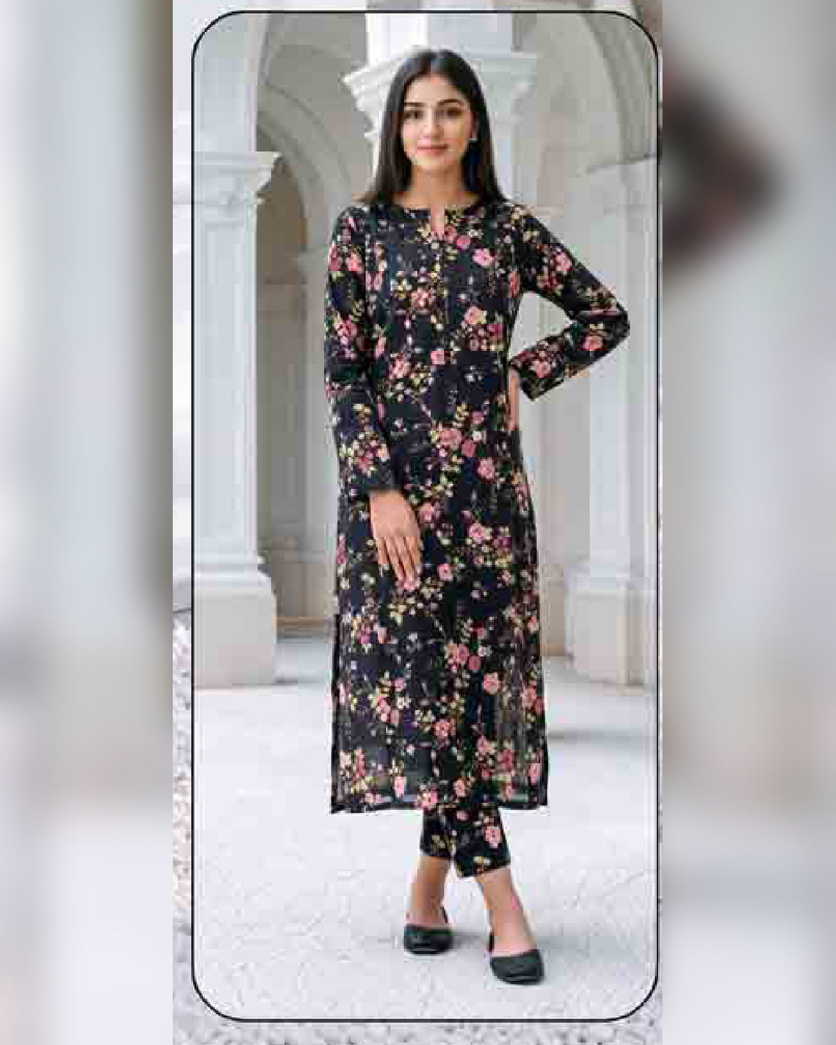 Limelight Premium Printed Khaddar Shirt – Unstitched Winter Collection