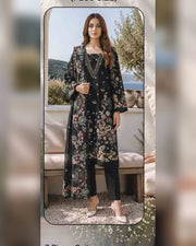 Limelight Paste Printed Khaddar 3 Piece Unstitched Suit with Textured Shawl – Winter Collection