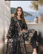 Limelight Paste Printed Khaddar 3 Piece Unstitched Suit with Textured Shawl – Winter Collection