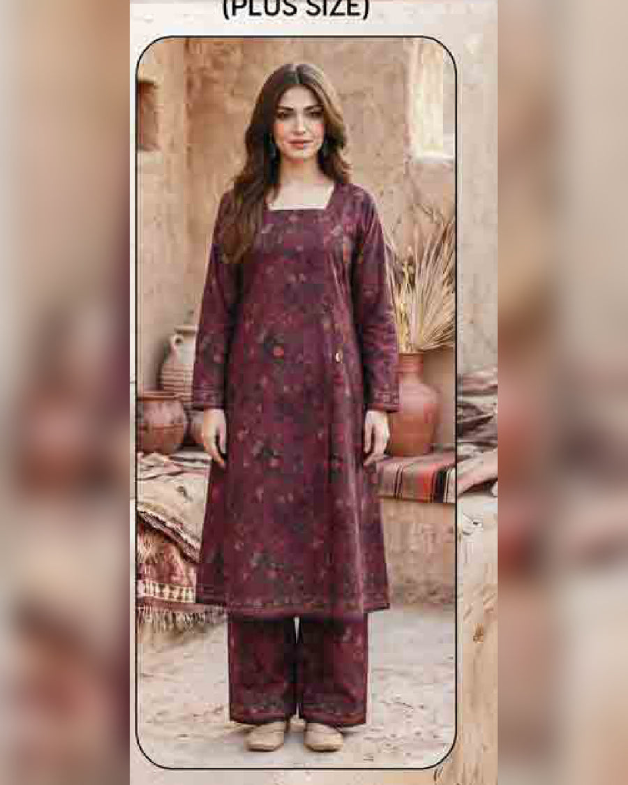 Limelight Premium Printed Khaddar Shirt – Unstitched Winter Collection