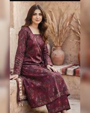 Limelight Premium Printed Khaddar Shirt – Unstitched Winter Collection
