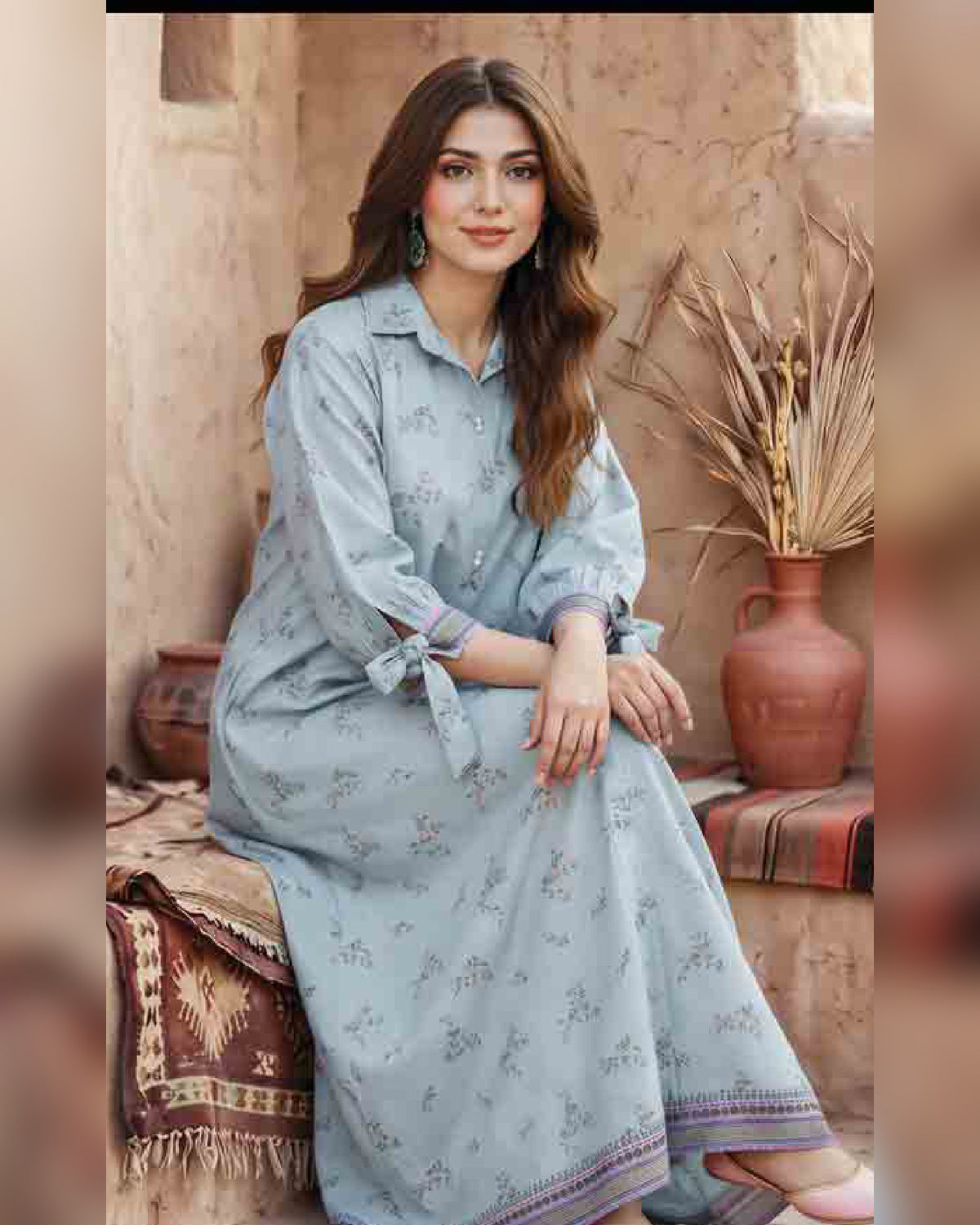 Limelight Premium Printed Khaddar Shirt – Unstitched Winter Collection