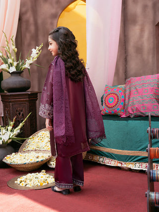 Kids Festive Silk 3-Piece Set with Sequin Embroidery & Tassel Detail