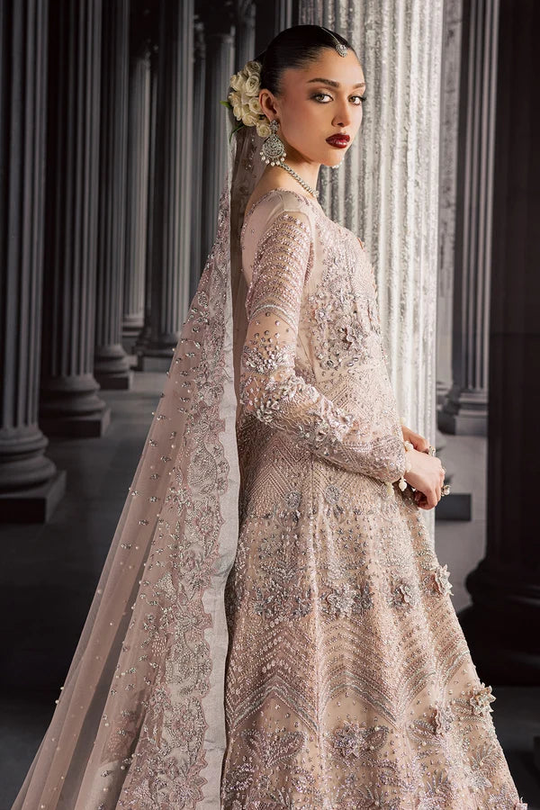 Luxury Hand Embellished Embroidered Net Formal Suit with Raw Silk Trouser
