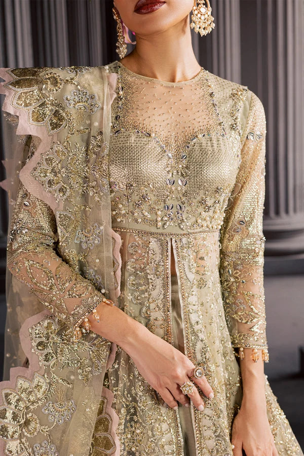Nureh Muse Formals – Luxury Embroidered Net Unstitched Suit with Hand Embellishment (NFM-03)