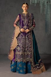 Luxury Hand Embellished Chiffon Formal Suit with 2-Tone Raw Silk Trouser