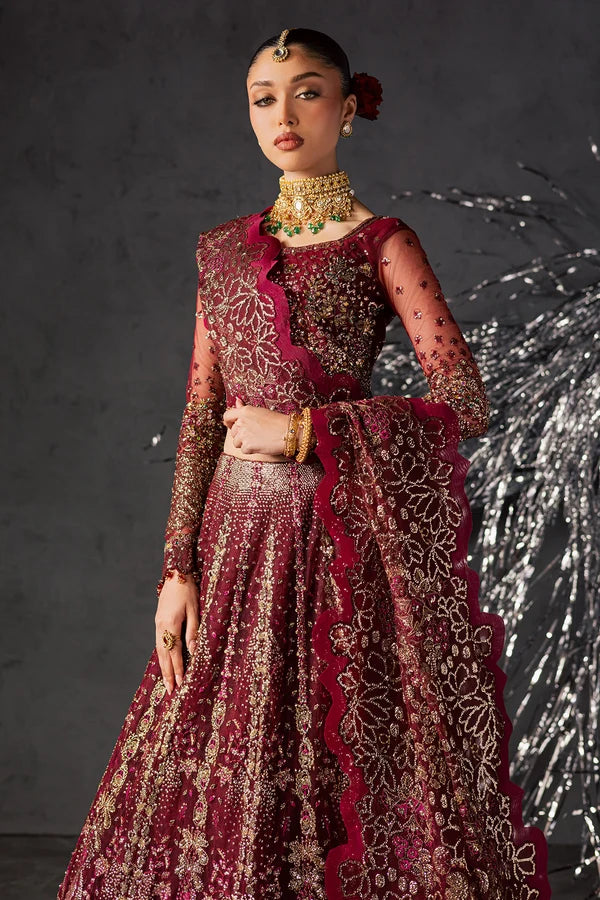Luxury Hand Embellished Net Formal Suit with Raw Silk Trouser