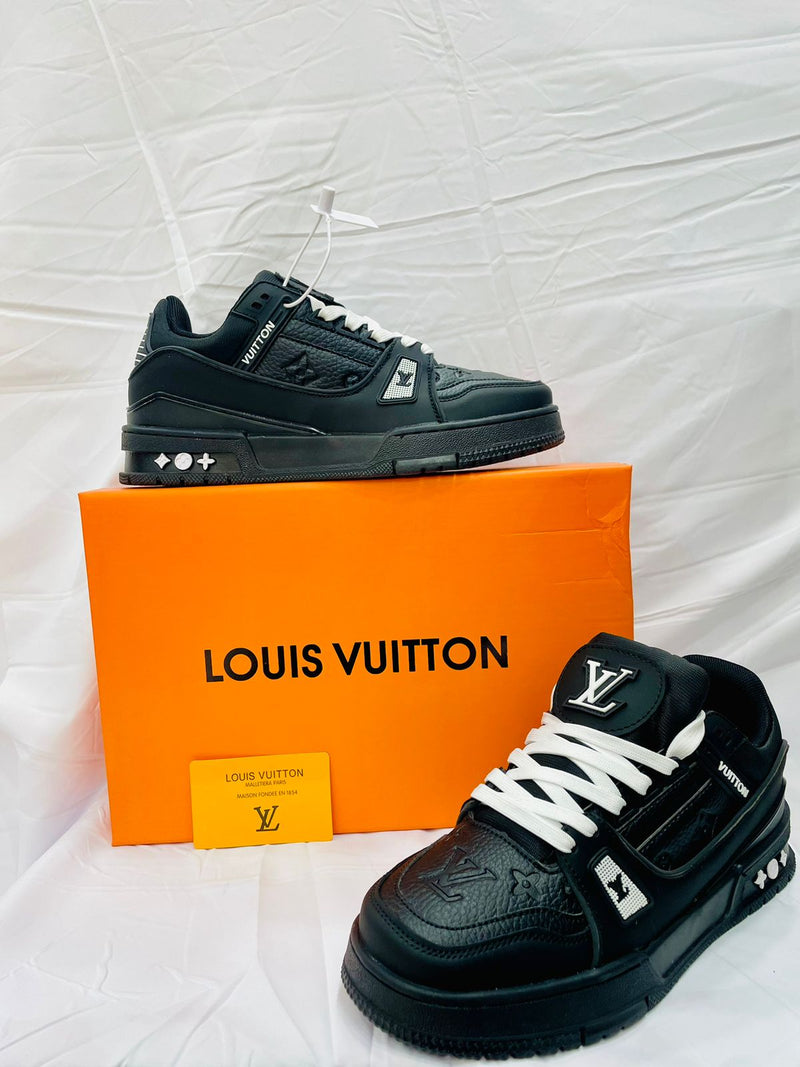 Louis Vuitton Black Embossed Monogram Trainer – Star Fabrics