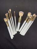 BH Cosmetics White Studded Elegance 12-Piece Brush Set - Star Fabrics