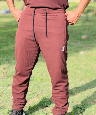 Men’s Maroon Textured Zipper Polo Co-Ord Set – Slim Fit Shirt with Matching Trousers