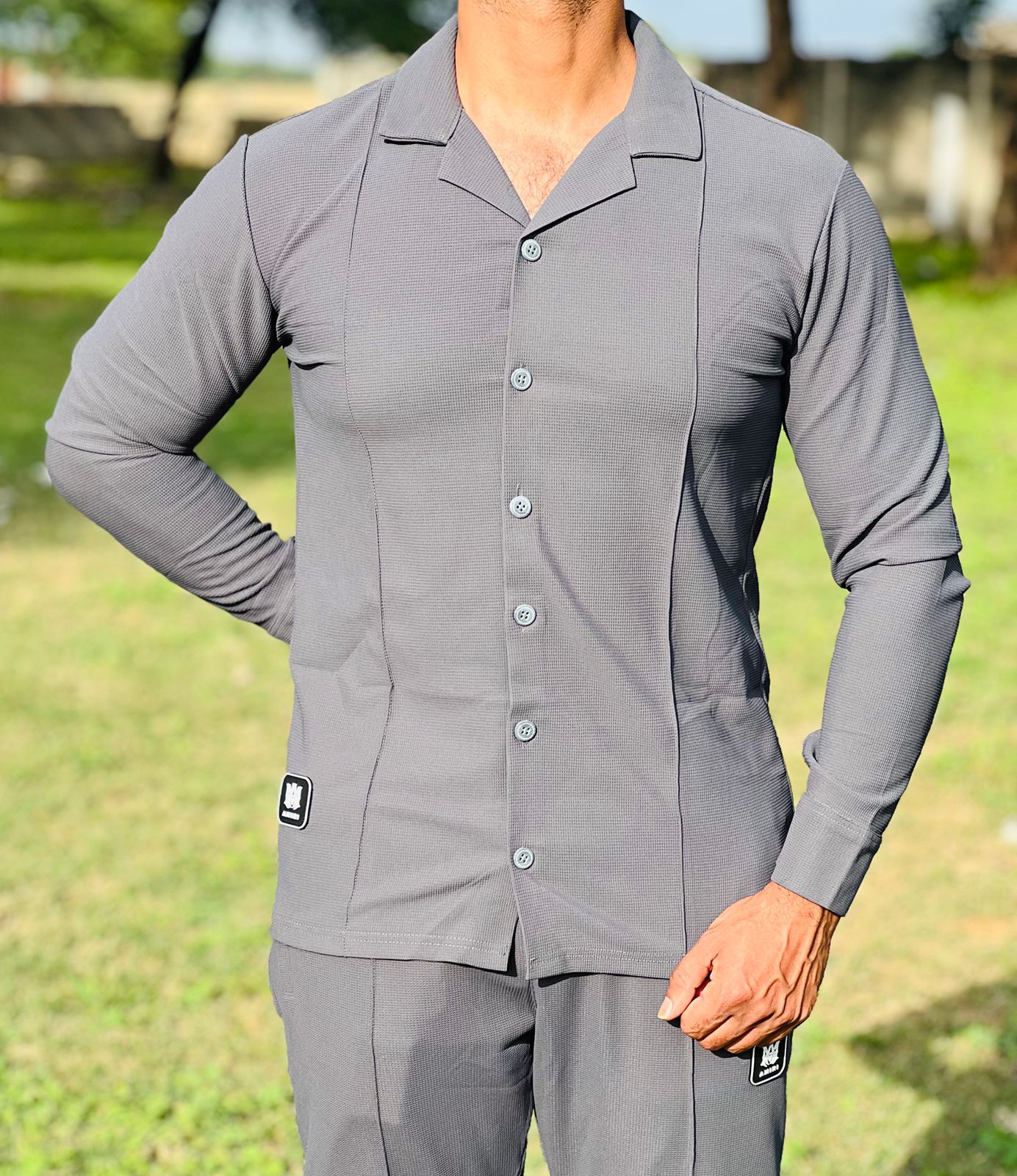 Men’s Resort Collar Co-Ord Set – Premium Two-Piece Matching Shirt & Pants Outfit