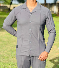 Men’s Resort Collar Co-Ord Set – Premium Two-Piece Matching Shirt & Pants Outfit