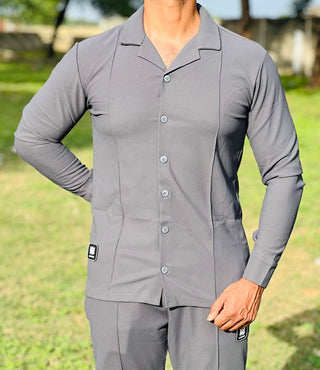 Men’s Resort Collar Co-Ord Set – Premium Two-Piece Matching Shirt & Pants Outfit