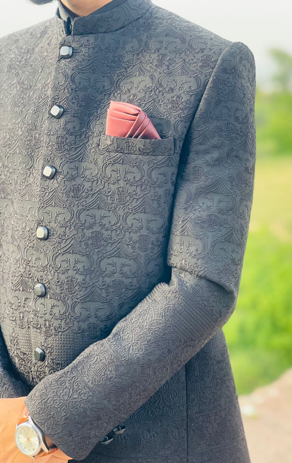 Black Prince Embroidered Coat – Premium Designer Formal Wear