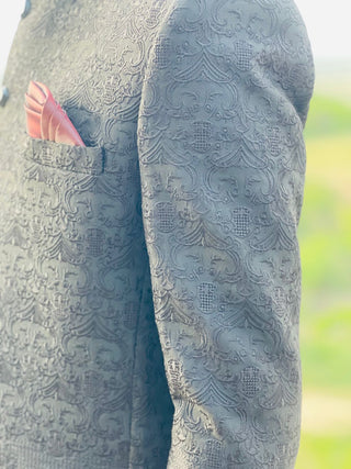 Black Prince Embroidered Coat – Premium Designer Formal Wear