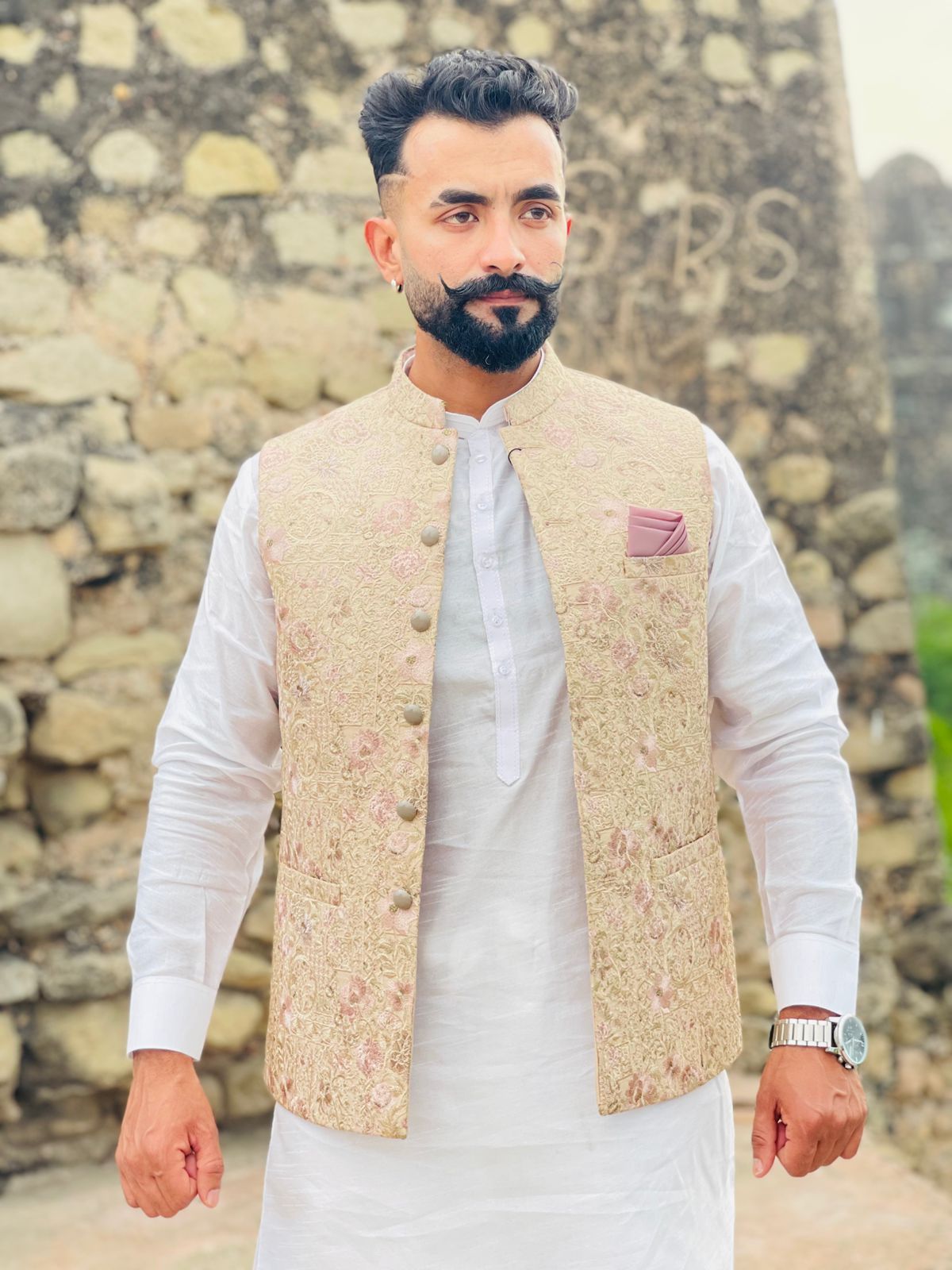 Floral Embroidered Waistcoat – Classic Formal Ethnic Wear