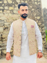Floral Embroidered Waistcoat – Classic Formal Ethnic Wear