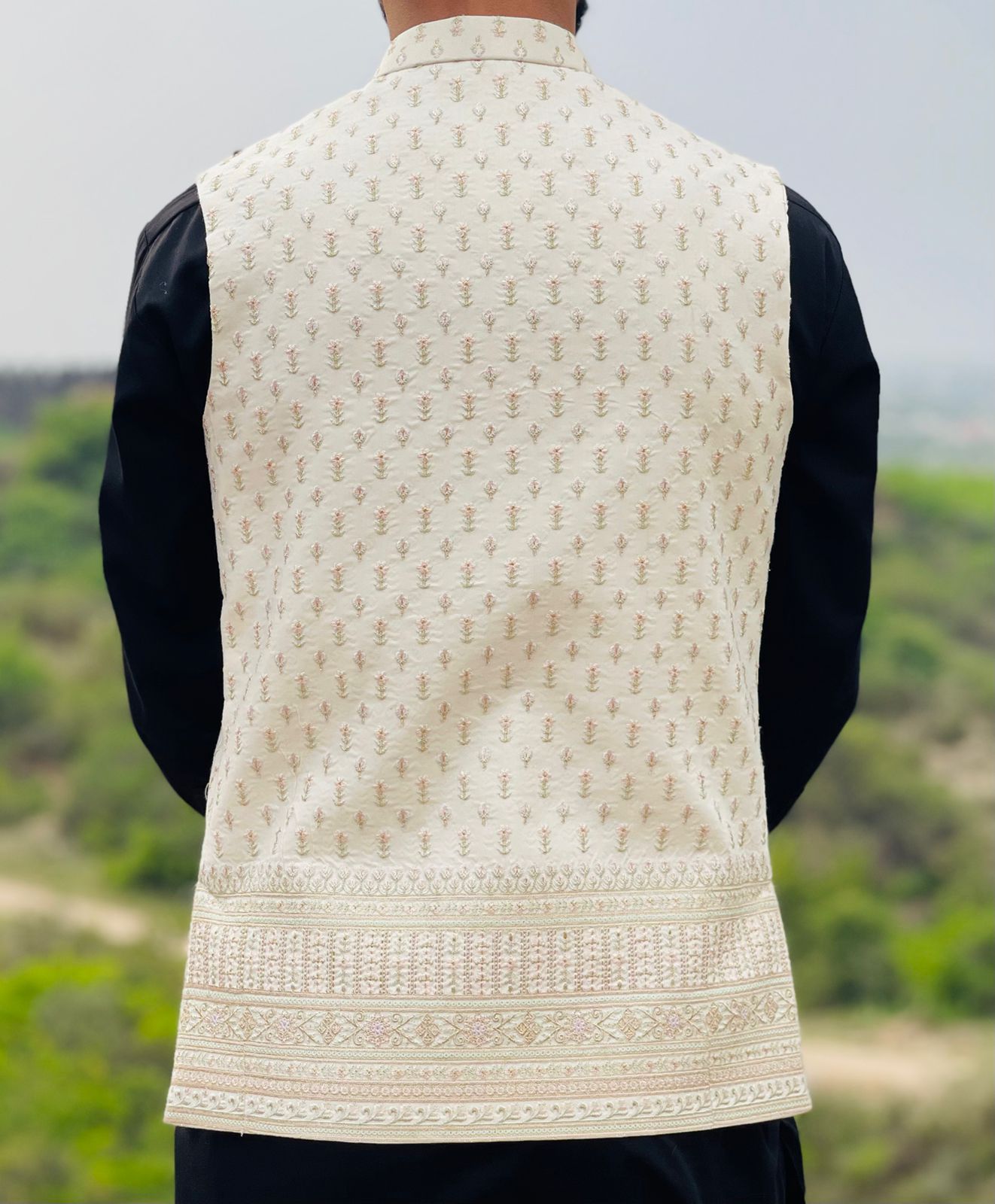 Elegant Mandarin Collar Waistcoat | Starfabrics
