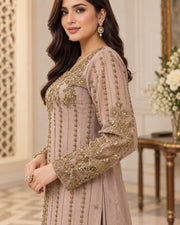 Dusty Rose Handmade Embroidered 3 Piece Formal Suit