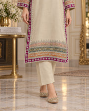 Ivory Multicolor Handworked Ready to Wear 3 Piece Suit