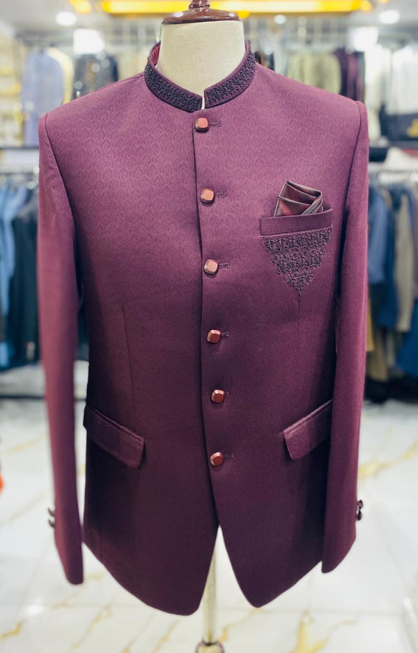 Men's Purple Pince Coat Jhelum (Dina) | Premium Winter Styling (zp5047) | Star Fabrics