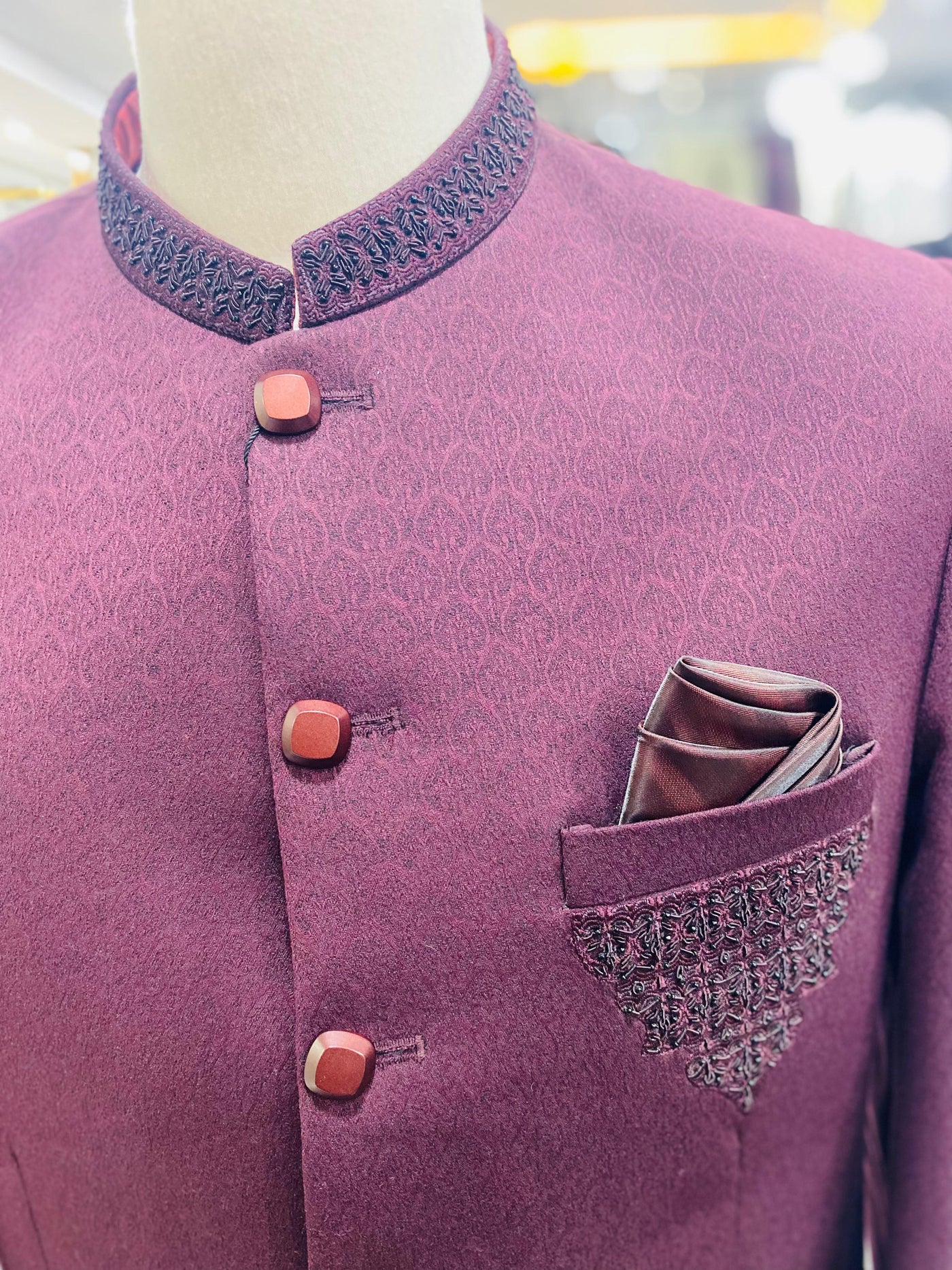 Men's Purple Pince Coat Jhelum (Dina) | Premium Winter Styling (zp5047) | Star Fabrics
