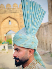 Luxury Sherwani with kulla & Pearl Mala Groom Set