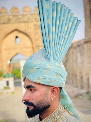 Luxury Sherwani with kulla & Pearl Mala Groom Set