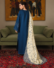 Riaz Arts Exclusive by Nurèh Embroidered Marina Suit with Embroidered Wool Shawl