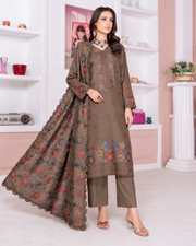 Riaz Arts Kamyar Luxury Winter Embroidered Wool Touch Peach Suit