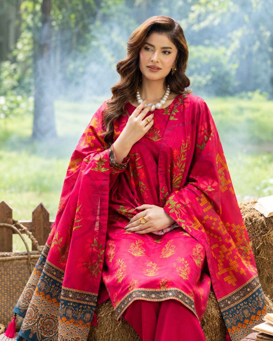 Alzohaib Colors Khaddar Digital Printed 3 Piece Suit