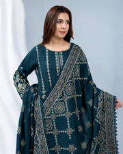 Zarnish by Johra Luxury Embroidered Winter Suit with Embroidered Wool Shawl