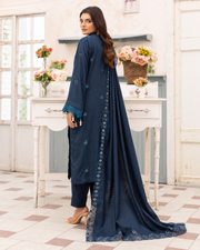 Shaista Festive Sami Peach Embroidered 3 Piece Suit with Full Embroidered Dupatta