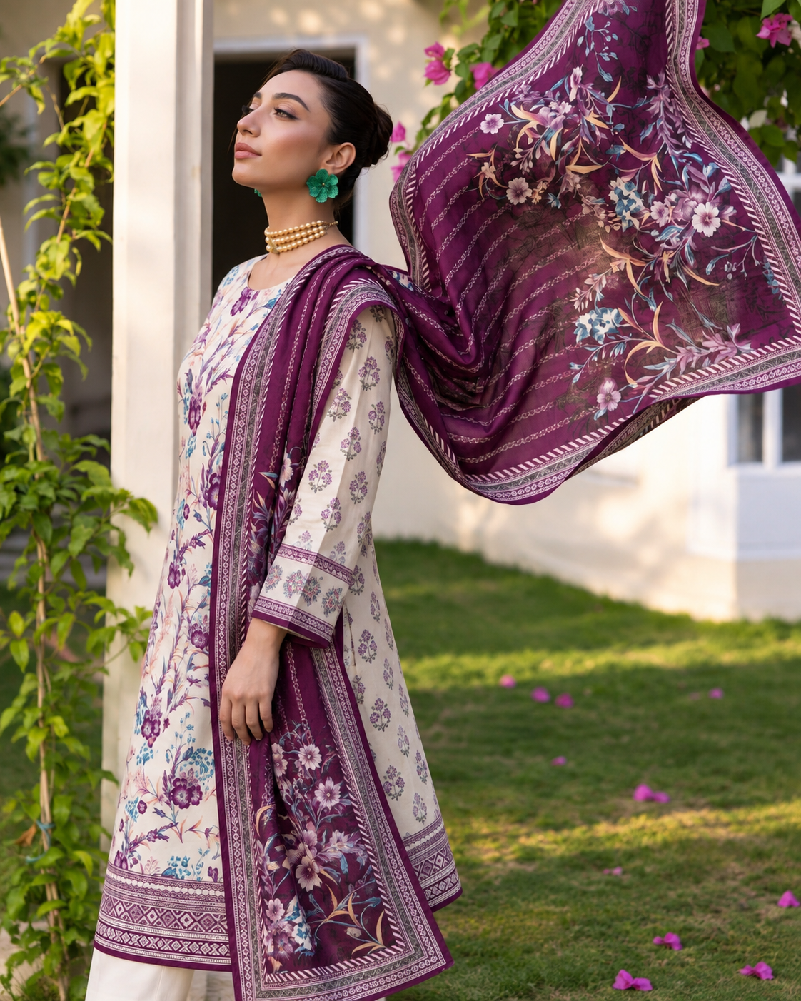 Rang By Motifz Digital Premium Printed Linen Suit with Linen Dupatta