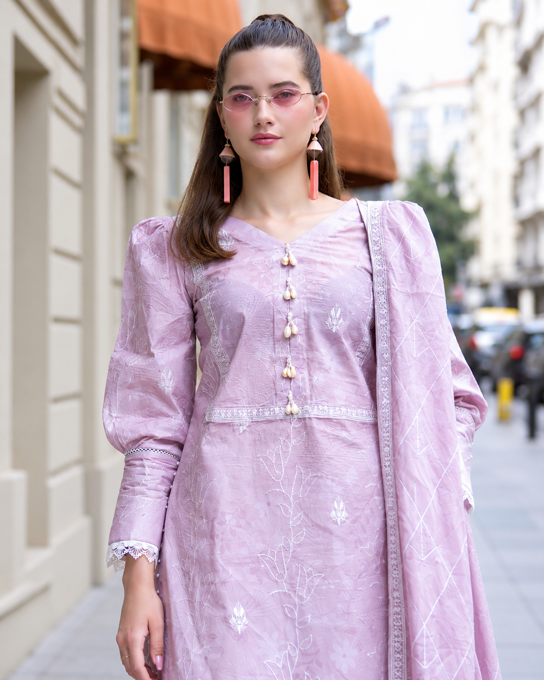 Alzohaib DHAGAKARI Digital Printed Embroidered 3 Piece Lawn Suit