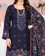 Riaz Arts Kamyar Luxury Winter Embroidered Wool Touch Peach Suit