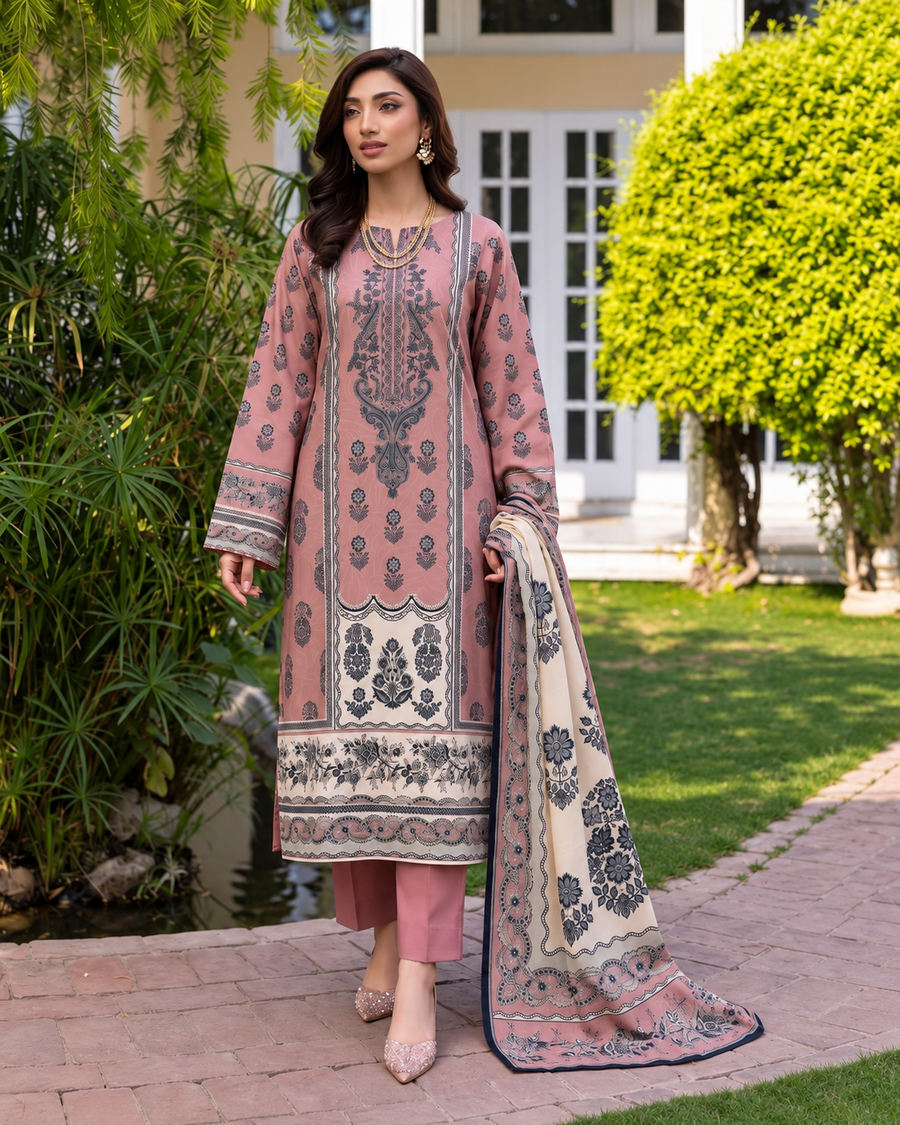 Rang By Motifz Digital Premium Printed Linen Suit with Linen Dupatta